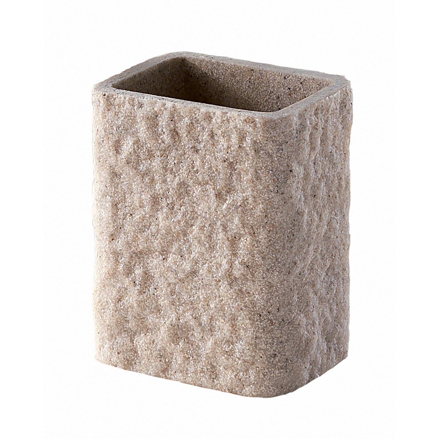 GEDY - Bicchiere porta spazzolini Aries beige - h11x9,2x6,5 cm